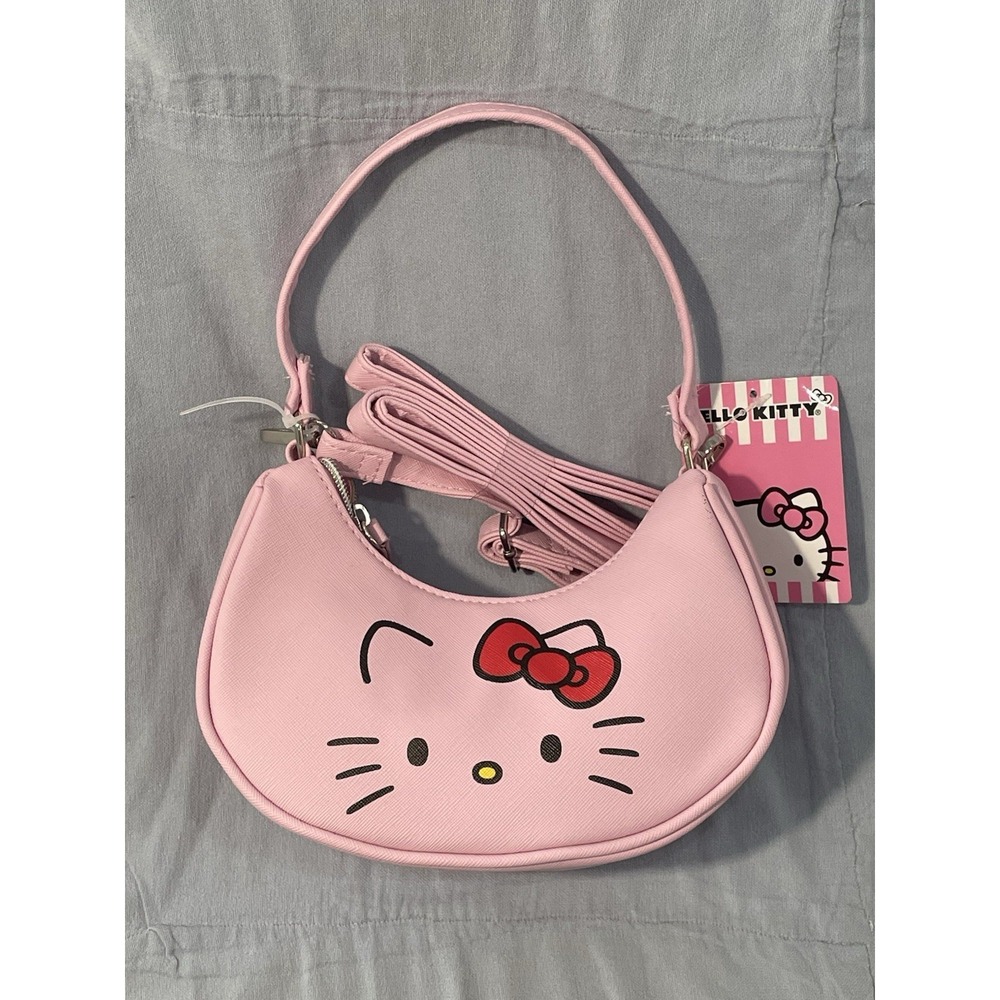 NEW Cute Sanrio Hello Kitty Pink Small Cross Body Purse Bag w/ Hello Kitty Face